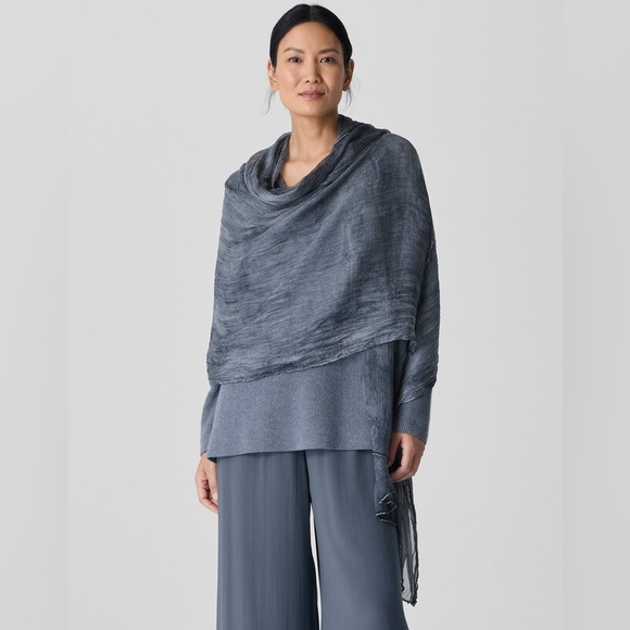 Eileen Fisher Accessories - NWT Eileen Fisher Textured Maltinto 100% Silk Scarf or Wrap